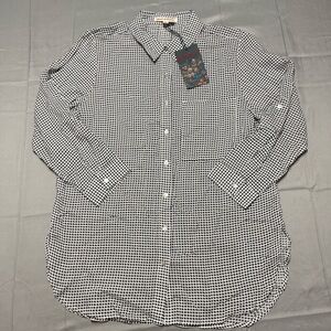 Grand & Greene white & Black Print Button‎ Down Shirt | Size S